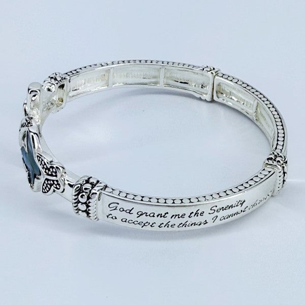 Stretchable Cross Abalone Butterfly Bracelet 