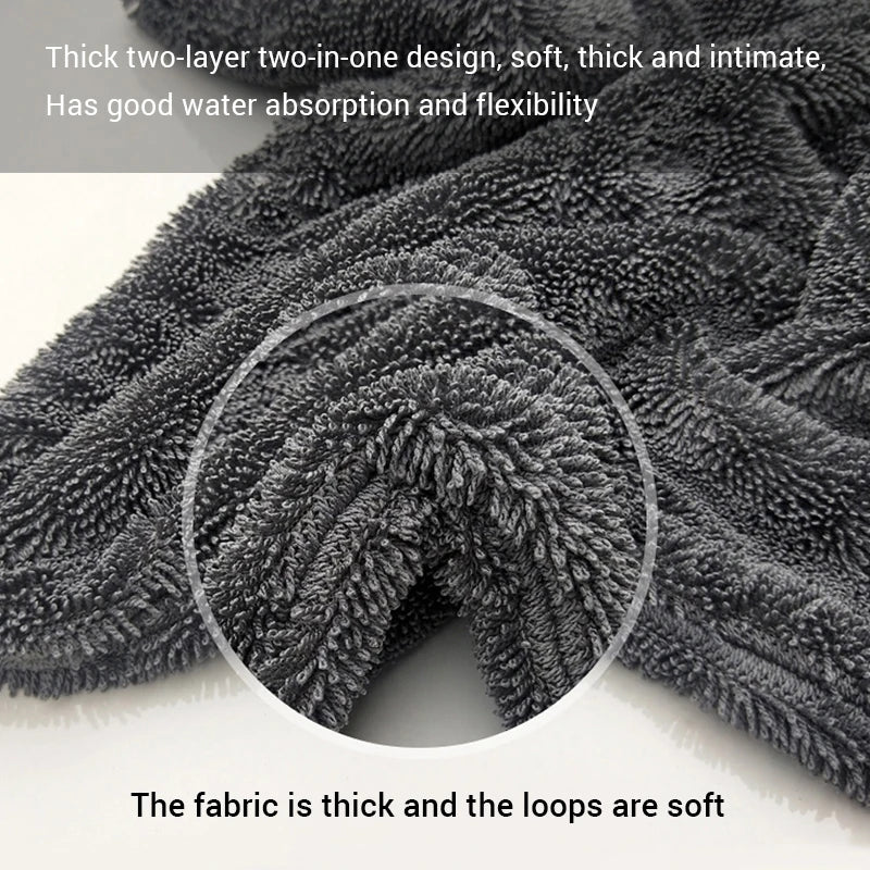 1200GSM/600GSM Microfiber Car Cleaning Towel Double-Sided Super